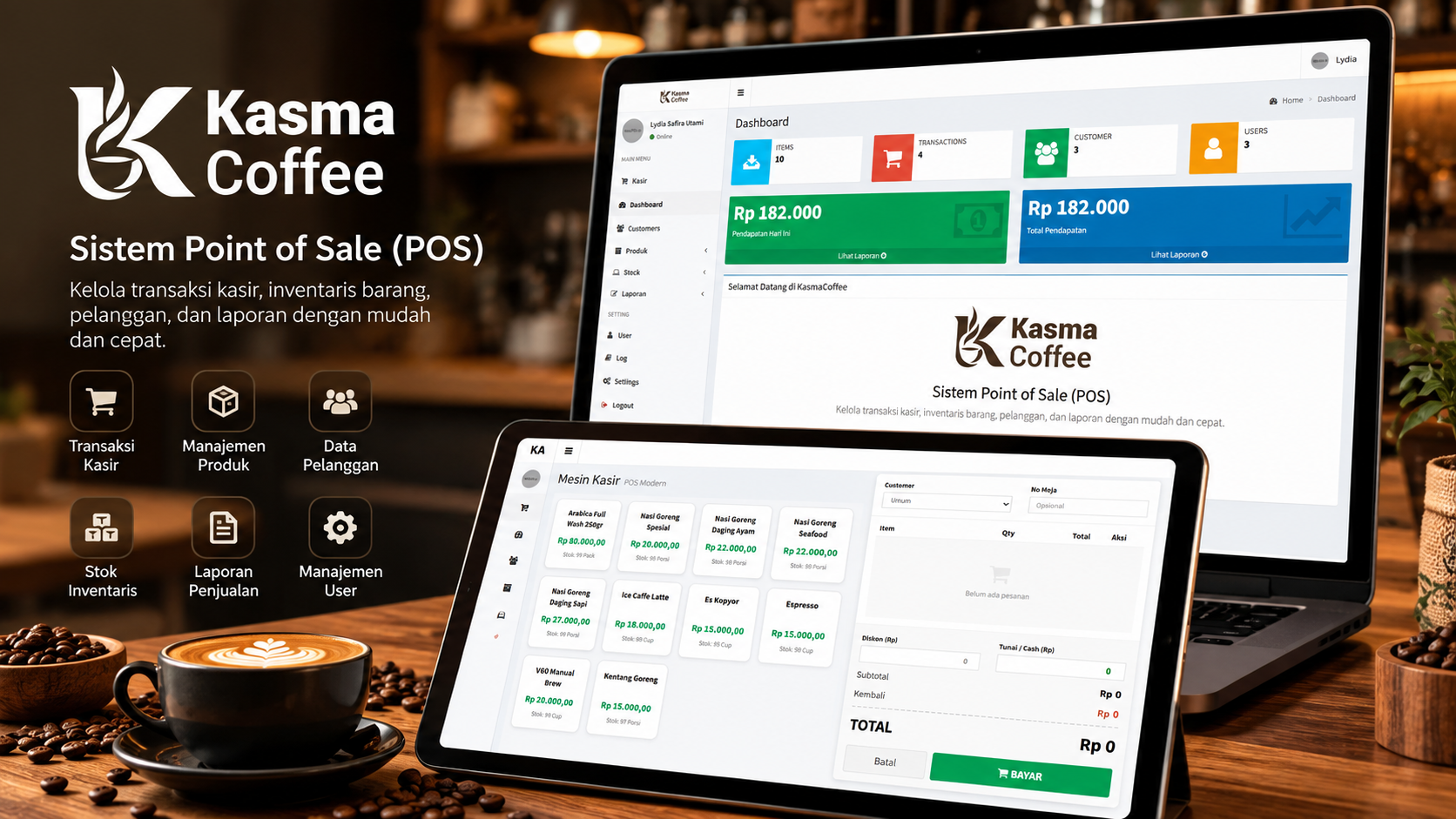 Kasma Coffee POS System | Web-Based Point of Sale & Inventory Management